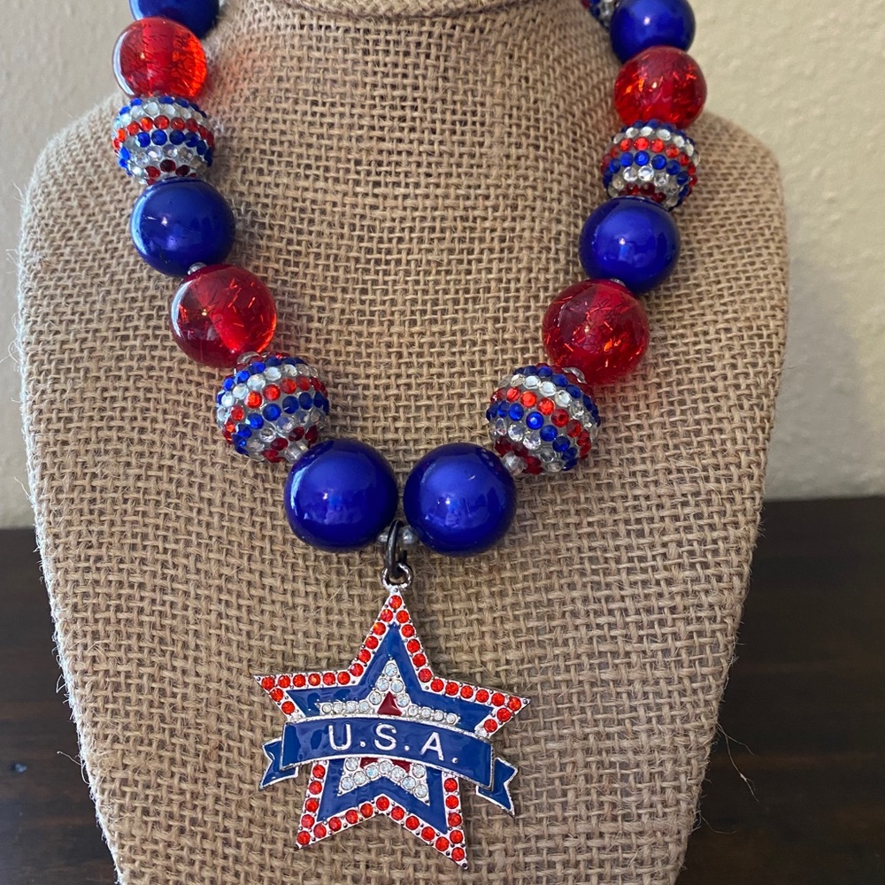 Patriotic Bubblegum Necklace